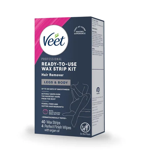 Vista 10 de VEET Tiras de cera de azúcar para depilación corporal de mujer, kit de depilación de bikini, púbico, dermatológicamente probado para áreas