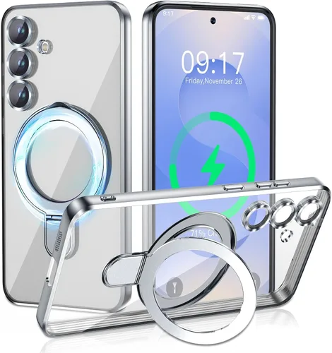 Vista 62 de Funda magnética para iPhone 14 Pro con soporte invisible [compatible con MagSafe] [protector completo de lente de cámara]