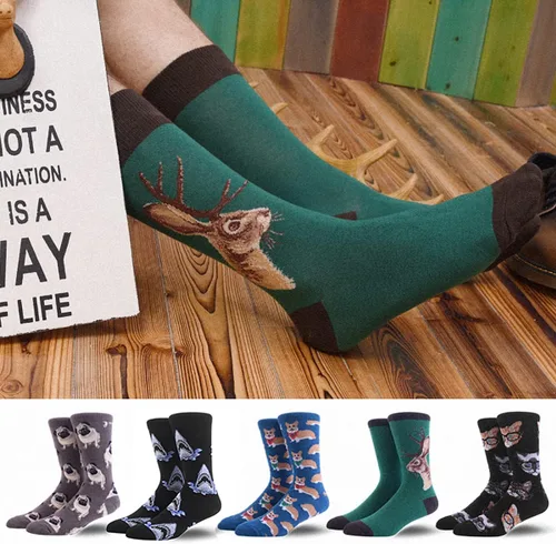 Vista 5 de HSELL Calcetines de vestir para hombre, diseños divertidos y locos, calcetines de algodón con patrón novedoso, regalos divertidos para hombres 12