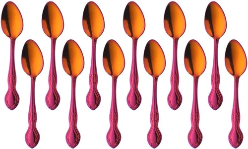 Vista 77 de Cucharas de sopa, cucharas redondas de acero inoxidable para caldo con borde de flor, juego de 12 piezas de acero inoxidable para café, azúcar