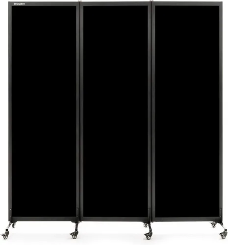 Vista 7 de Room Partition 2.0 Versión de actualización,6'L* 6'7"H,3 Panel, Beige Freestanding Rolling Dividers with Wheels,Office privacy screen Divider Wall