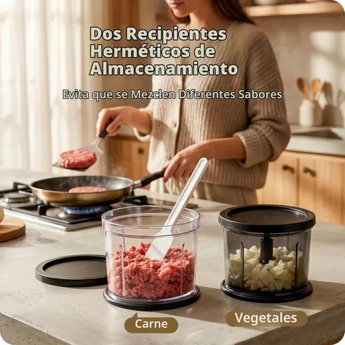 Vista 5 de Juego de procesador de alimentos de 4 tazas: picadora eléctrica de Negro