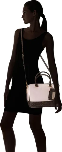Vista 8 de Calvin Klein Ashley Barrel Satchel, cuadros negros y blancos