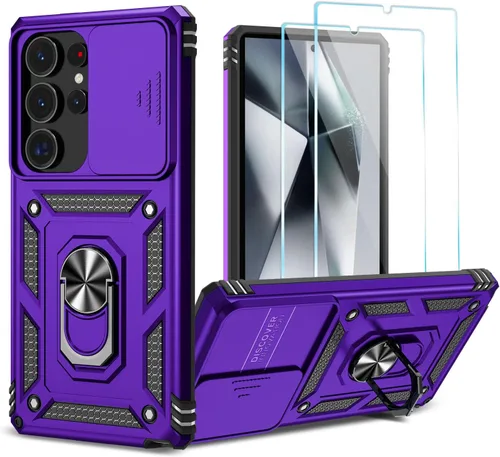 Vista 9 de Funda para Samsung Galaxy S24 Plus/S25 Plus con protector de Azul