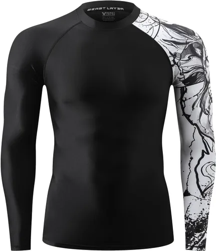 Vista 2 de HUGE SPORTS Serie Wildling Camiseta de protección con protección UV, de secado rápido, con compresión