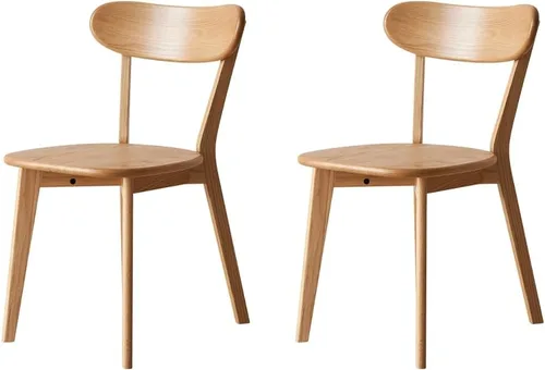 Vista 11 de Sillas de comedor de roble, sillas de cocina, silla moderna de madera maciza 100% con respaldo curvo, silla de comedor para cocina, sala de estar