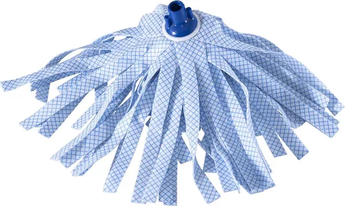 Vista 8 de Superio Trapeador de algodón para suelos de madera dura, autoescurridor, uso comercial/industrial de alta resistencia con mango de aluminio, azul