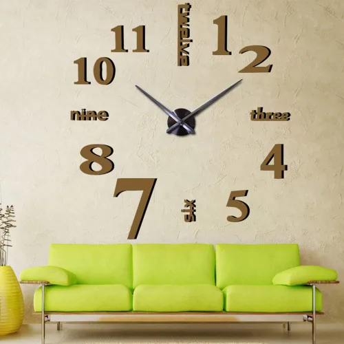 Vista 9 de FASHION in THE CITY Relojes de pared grandes sin marco en 3D, diseño moderno, para decoración DIY, superficie de espejo, para sala, dormitorio, Café