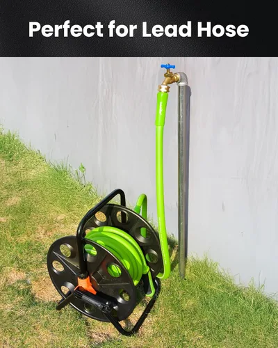 Vista 4 de RAINPOINT Leader - Manguera de jardín de 5 pies, manguera de agua ligera con mango giratorio, flexible, resistente, goma híbrida, con accesorios