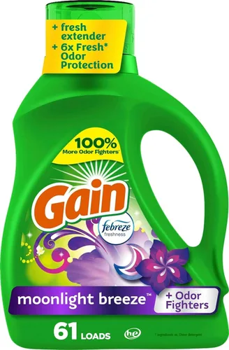 Vista 16 de [Usado] Gain Detergente líquido para ropa con defensa del olor, aroma Moonlight Breeze, jabón de lavandería para lavadoras HE, 60 onzas líquidas, 45