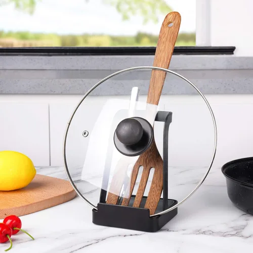 Vista 8 de NiHome Versátil tapa para olla, soporte para cucharón, almohadilla multiusos para espátula, tabla de cortar, soporte para cucharas, utensilios