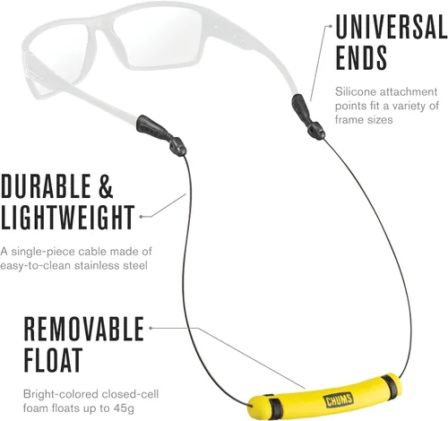 Vista 5 de Chums Orbiter Float Eyewear Retainer - Correa ligera de acero inoxidable para gafas
