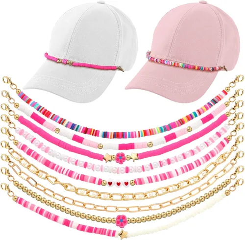 Vista 15 de Geyoga 9 unidades de cadenas para sombrero de camionero, dijes de sombrero de camionero para mujeres y hombres, decoración de billetes, cadena