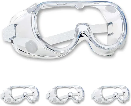 Vista 8 de ATERET Gafas de seguridad protectoras antivaho I Gafas ligeras ajustables con lentes transparentes I Gafas de protección contra salpicaduras químicas