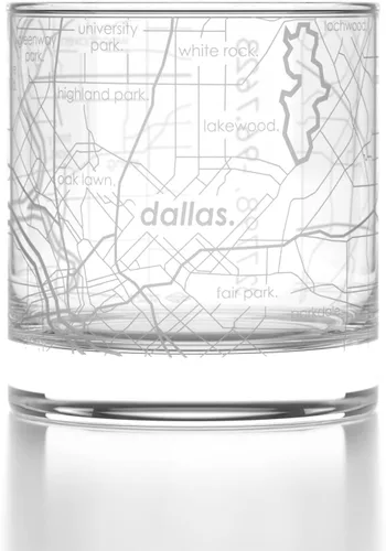 Vista 65 de Well Told Vaso de rocas grabado con mapa de Akron, Ohio, cristalería estilo antiguo (325ml, transparente) Vaso de bourbon grabado, regalos