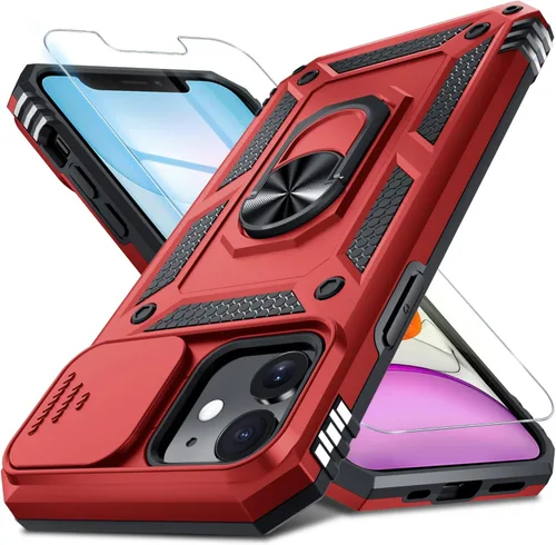 Vista 151 de Janmitta Funda para iPhone 8 Plus/7 Plus/6 Plus, Cubierta de Teléfono con Cubierta Deslizante Integrada para Lente de Cámara + Protector