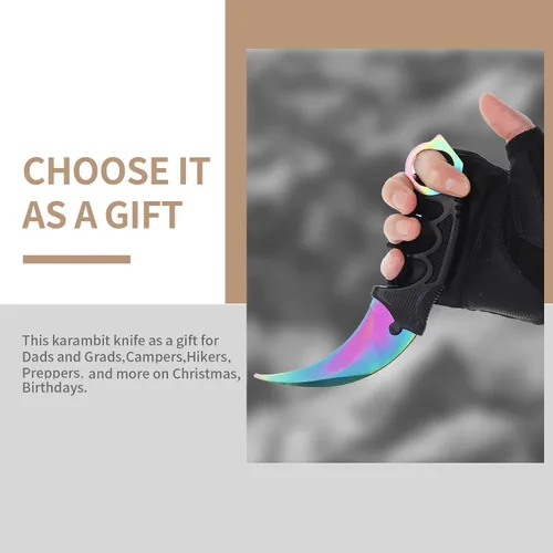 Vista 6 de TOPOINT - Cuchillo de entrenamiento Karambit sin vanguardia Karambit Cuchillo de entrenamiento de práctica sin herramienta de entrenamiento