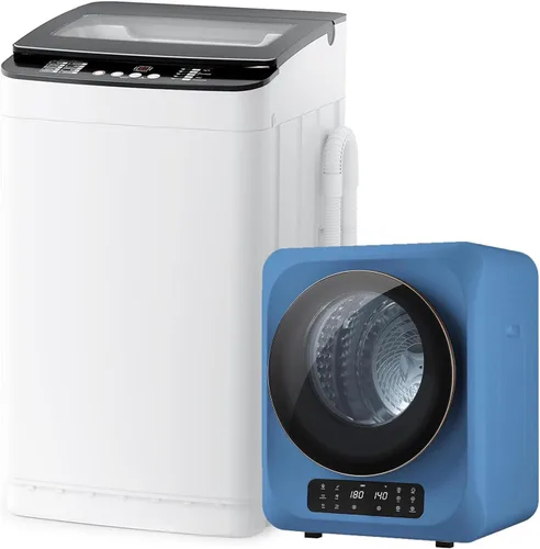 Vista 15 de Juego combinado de lavadora y secadora portátil, lavadora totalmente automática de 14 libras y secadora de ropa portátil de 1.5 pies cúbicos, bomba