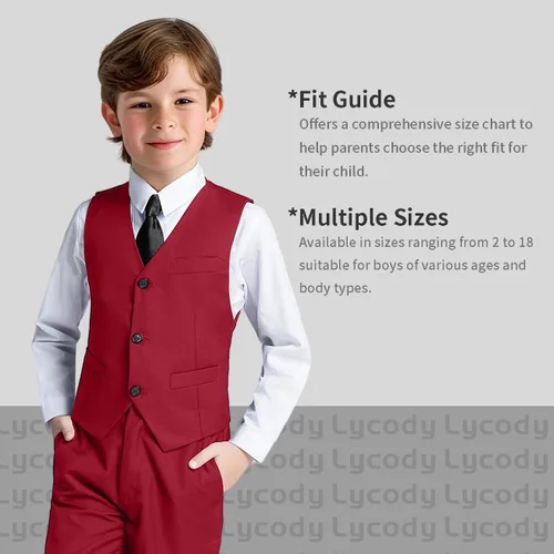 Vista 71 de Conjunto de chaleco para niños, trajes formales, trajes de boda, ropa de vestir
