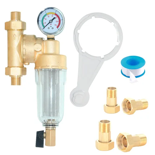 Vista 10 de Beduan Filtro de agua de sedimentos para toda la casa, protector de sistema de prefiltro reutilizable de 50 micrones, rosca macho de 1/2 pulgada