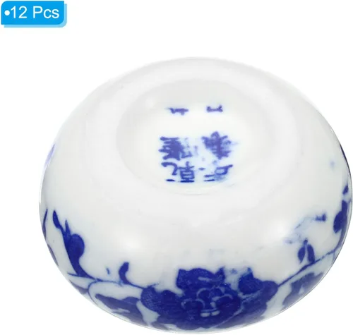 Vista 3 de Patikil Plato de tinta de cerámica para escritura de caligrafía china, soporte de 12 piezas, soporte para pincel de agua para piedra tradicional