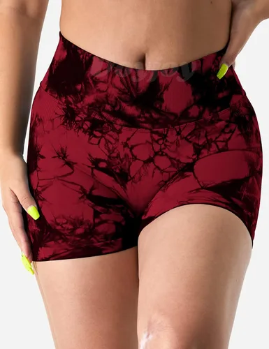Vista 4 de VOYJOY Pantalones cortos de entrenamiento para mujer de 3.6 pulgadas, con levantamiento de glúteos, pantalones cortos de gimnasio sin costuras