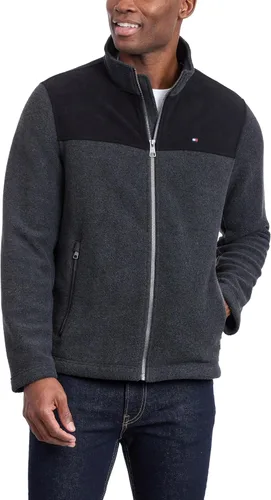 Vista 15 de Tommy Hilfiger Chaqueta de forro polar clásica con cremallera frontal para hombre Negro