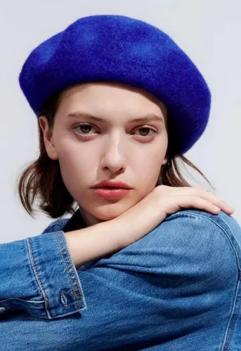 Vista 2 de Boina de lana francesa para mujer, gorra de invierno clásica de color sólido