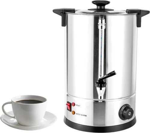 Vista 12 de Urna de café, 5.2L/1.37 galones de temperatura de acero inoxidable ajustable cafetera comercial cafetera de percolado con dispensador de bebidas