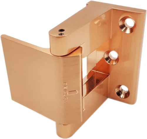 Vista 5 de HARDWOOD HWPDL01-US11 Cerradura de seguridad para puerta, cobre satinado, aleación de zinc, refuerzo de puerta de privacidad, 1 paquete