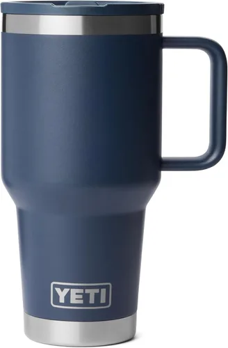 Vista 14 de YETI Rambler - Taza de viaje de 30 oz con tapa con pajita abatible - Acero inoxidable, aislada al vacío, a prueba de fugas, compatible con Negro