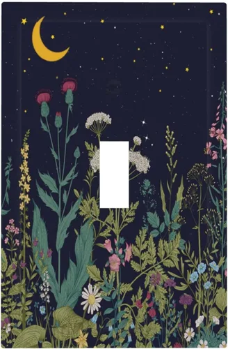 Vista 102 de Cubiertas de pared de lodge rústico retro con diseño de osos, ciervos y animales salvajes. Placas de pared dúplex simples para interruptor de luz.