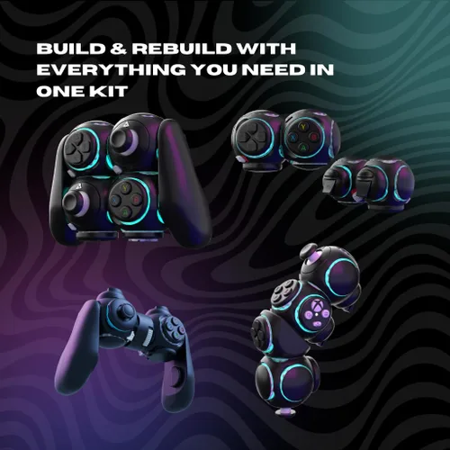 Vista 2 de ByoWave Proteus Controller Kit – Modular Gaming Controller with 15+ Interchangeable Parts, Custom Remapping & LED Lighting – Works with PC, Steam