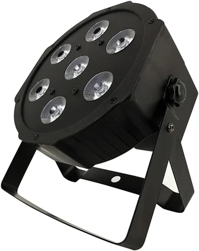 Vista 2 de Aleación de aluminio Led Flat Stage Par 7x18W Luces de escenario DJ con control Dmx512 RGBWA UV 6in1 luces, bueno para escenarios de DJ, clubes
