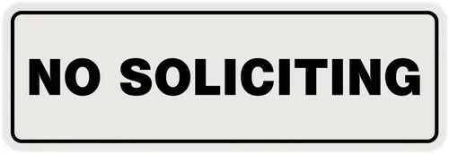 Vista 13 de Estándar No Soliciting Door/Wall Sign - Negro - Pequeño