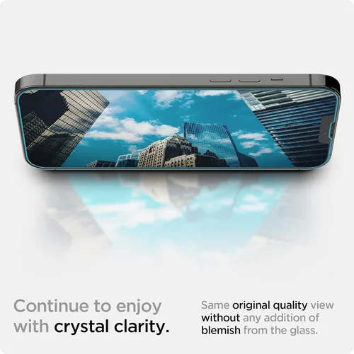 Vista 6 de Spigen Protector de pantalla de vidrio templado compatible con iPhone 14 Plus/iPhone 13 Pro Max, protección de sensor 9H+ tempered glass, Scratch