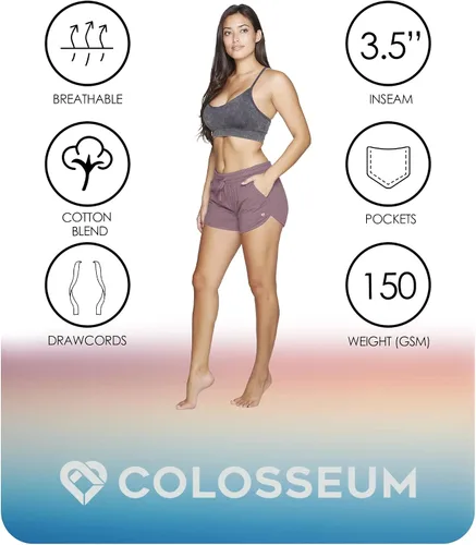 Vista 5 de Colosseum Simone - Pantalones cortos deportivos de mezcla de algodón para mujer, para yoga y correr