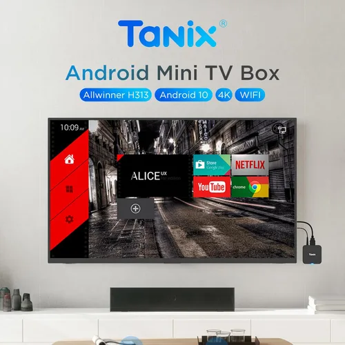 Vista 2 de Android TV Box 10.0, Android Box 2GB RAM 16GB ROM, H313 Quad-Core Android Box, soporte 2.4G WiFi, 4K Smart Mini TV Box Tamaño compacto