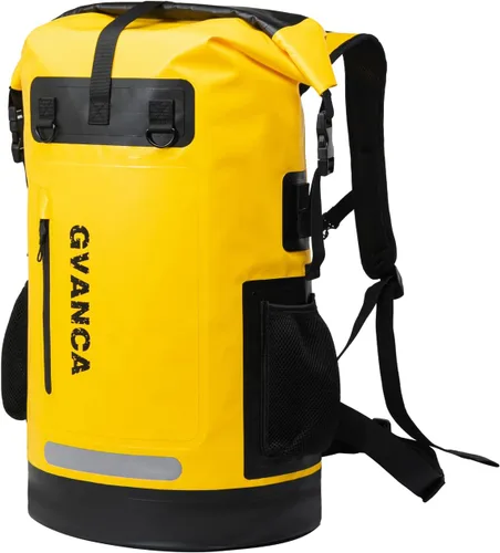Vista 8 de Mochila seca impermeable con parte superior enrollable, saco seco flotante al aire libre, navegación, canoa, rafting, pesca, camping, 35L