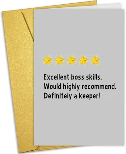Vista 6 de Nchigedy Divertida tarjeta del día del jefe para hombres y mujeres, regalo humorístico del día del jefe para jefe, tarjeta de cumpleaños de jefe