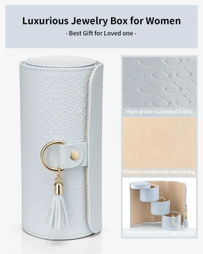 Vista 51 de Vlando Viaggio - Joyero pequeño, caja de almacenamiento para accesorios de viaje