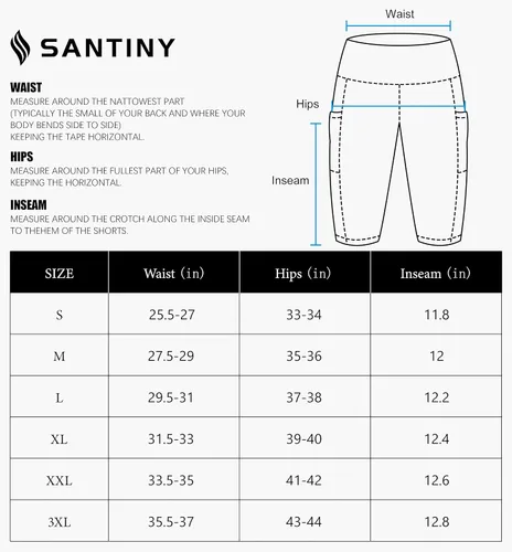 Vista 7 de SANTINY Shorts de natación de cintura alta con bolsillos UPF50+ para mujer con forro