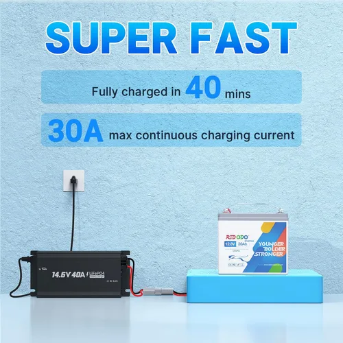 Vista 7 de Redodo Batería de litio LiFePO4 de 12V 20Ah, batería de arranque de 800CCA, batería marina del grupo U1 con BMS incorporado, batería de litio