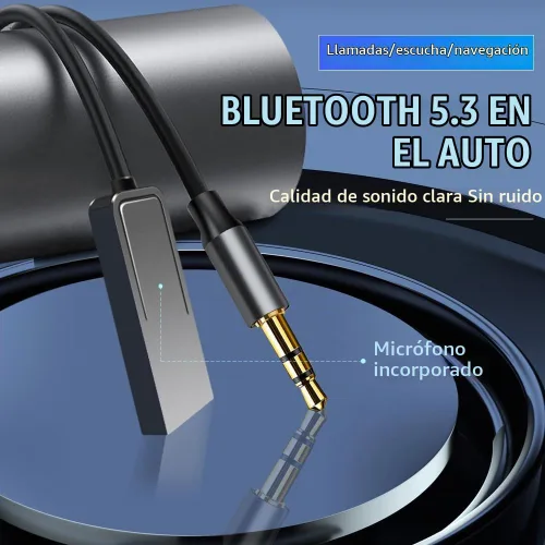 Vista 3 de Adaptador auxiliar Bluetooth para coche USB Aux Bluetooth 5.3