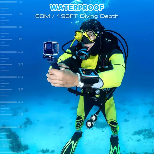 Vista 3 de HONGDAK Carcasa impermeable para GoPro Hero11 Black Mini, carcasa protectora de buceo de 169 pies para Hero 11 Mini funda de buceo subacuática