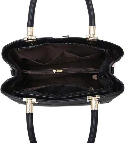 Vista 5 de Nevenka Monederos y bolsos de mano para mujer, bolsos de cuero con asa superior, Simplicidad