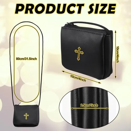 Vista 2 de Funda de cuero para Pyx, estuche de Pyx católico con correa para comunión, sacerdotes anfitriones, diáconos, regalos