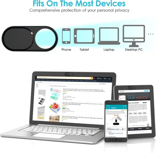 Vista 3 de Funda para cámara web de 0.027 pulgadas, ultra fina, para MacBook Pro, iMac, portátil, PC, iPad, iPhone, Smartphone, Proteja su privacidad visual