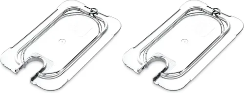 Vista 9 de Carlisle FoodService Products 10337U07 StorPlus Tapa universal de policarbonato de superficie plana con muescas para alimentos de noveno