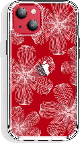 Vista 28 de GYZYA Funda transparente para iPhone 14 y iPhone 13 de 6.1 pulgadas con diseño de patrón, funda protectora delgada de TPU + parachoques a prueba